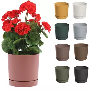 Blumentopf mit Untersetzer Matt Glatt Rund Ø10,8 cm H 10,9 cm, 8 Farben, Modern - Bild 1 von 31