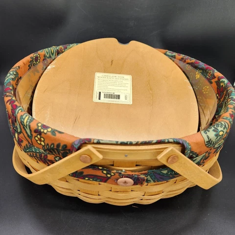 Longaberger 2010 Bakers Basket Savannah Fields Liner, Protector, Divider LARGE Cover