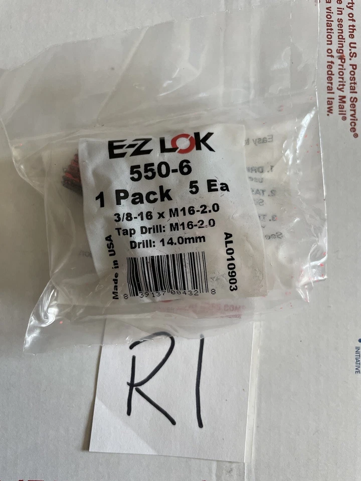 E-z Lok Externally Threaded Insert C12l14 Carbon Steel Meets AISI 12l14