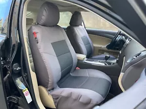 For Chevy Colorado 2015-on Car Seat Cover Front Set Gray Jacquard Canvas - Picture 1 of 10
