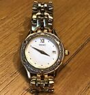 Seiko Ladies Gold Plated Diamond Accent Bezel Dress Watch Model Number 7N890449