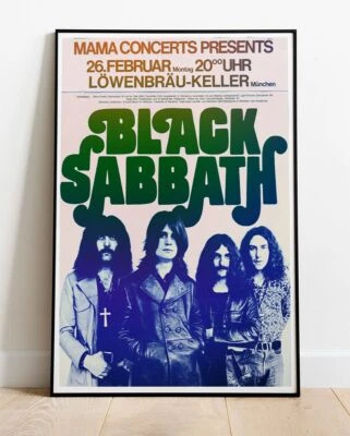 Póster de la gira de Múnich 1973 Black Sabbath - Live hasta 36" Foto 1 de 2
