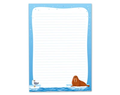 Schreibblock Robbe Notizblock liniert Notizblöcke A4 mit 25 Blätter Kindermotiv - Bild 1 von 3