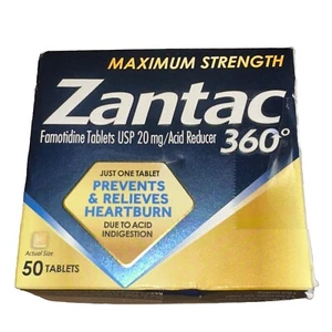 Zantac 360° Maximum Strength 50 Tablets Acid Reducer Exp 07.2026 - Picture 1 of 1