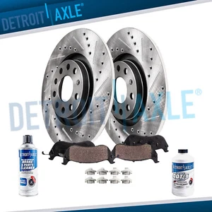 10.24" Rear DRILLED Disc Brake Rotor Ceramic Pad for 2005 - 2009 2010 VW Jetta - Picture 1 of 9