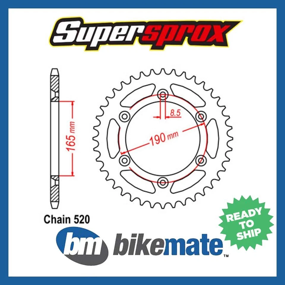 Piñón trasero acero 520-50T para KTM 250 MX 1981 1982 1983 1984 1985 1986 Foto 1 de 1