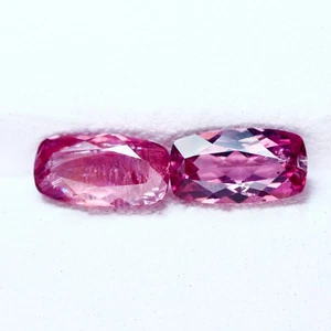 1.92Ct SI [2Pcs Pair] Supreme Long Cushion 7.8X4.3 MM Vivid Pink Malaya Garnet - Picture 1 of 5
