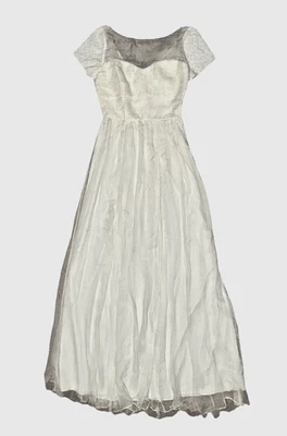 Geode ModCloth Chiffon Maxi Dress XXS Wedding Bridal Long Beaded Sweetheart Gown - Image 1 of 4