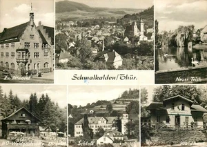 Schmalkalden Thüringen Mehrbildkarte Altmarkt Schloss Waldgaststätte DDR - Bild 1 von 2
