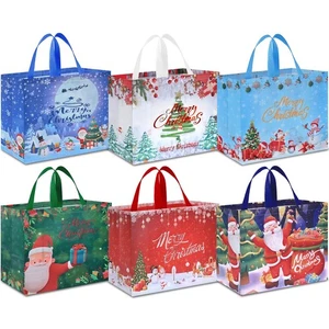 AhfuLife 6 PIEZAS Bolsas de Regalo de Navidad Extra Grandes, 15.7'' x 14.2''x 5.9'', Cristo... - Imagen 1 de 7