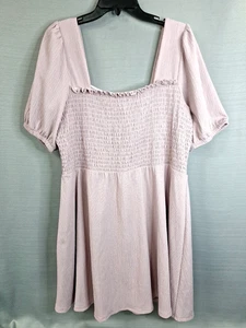 Nine West hellrosa kurzes Kleid kurz Puffärmel gesmokt Gr. XXL - Bild 1 von 9