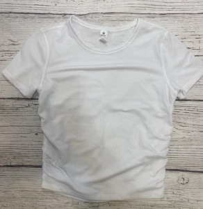Top corto de entrenamiento 90 Degree by Reflex para mujer talla XS blanco manga corta - Imagen 1 de 10
