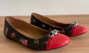 Coach Leila Signature rot & schwarz Blumenmuster Ballerinas Größe 7,5B neu ohne Karton/Mängel - Bild 1 von 13