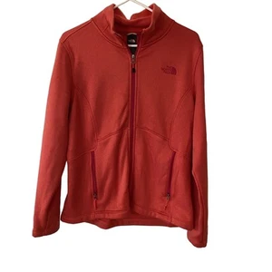 North Face Womens Coral Pink Orange Agave Full Zip Fleece Soft Shell Jacket M - Picture 1 of 12