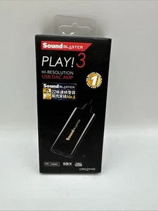 Creative Sound Blaster Play 3 Hi-Res USB DAC AMP Audio Adapter SB1730 - Afbeelding 1 van 6