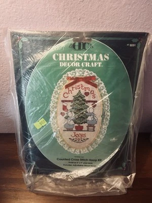 Kit de punto de cruz Joys de Navidad Paragon Needlecraft marco de aro 5x9 artesanía navideña Foto 1 de 4