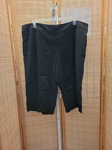 Lane Bryant Caprihose Damen Übergröße 24 schwarz Stretch Knopf Reißverschluss Haken Öse - Bild 1 von 13
