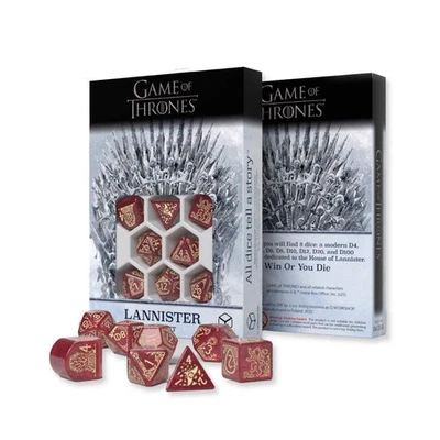Game Of Thrones Lannister Dado Set De Q-WORKSHOP, 8-Polyhedral, Rojo RPG - Imagen 1 de 4