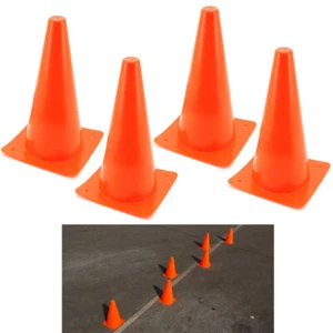 4 Plastic Safety Cones Traffic Parking Sports Training Marker Road Emergency 12" - Picture 1 of 1