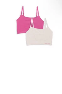  Calvin Klein Girl's 2-Pack Logo Bras CRYSTAL PINK , S (8) - Picture 1 of 1
