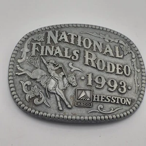 Vintage 1993 Hesston National Finals Rodeo Fred Fellows Bronc Rider Gürtelschnalle - Bild 1 von 9