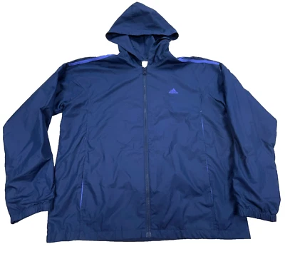 Adidas Jacket Women Large Blue Purple Windbreaker Track Suit Warm Up Lined VTG - Image 1 of 4