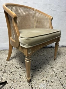 Barock Armlehnsessel Holz geschnitzt mit Korbgeflecht 60er Sessel Stuhl Alt - Bild 1 von 15