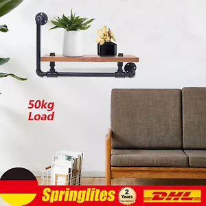 Metall Rohre Schwimmende Wall Hängeregal Industrie Regal Aufbewahrung Wandregal - Bild 1 von 12