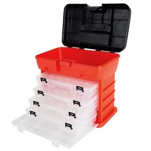Storage Tool Box - Portable Multipurpose Organizer With Main Top Compartment ... - Picture 1 of 7