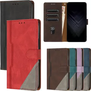 Phone Cover for TCL 505 502 501 403 303 405 40R 40SE Colorblock Flip Wallet Case - Picture 1 of 17