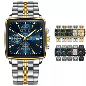POEDAGAR Herren Armbanduhr Wasserdicht Edelstahl Quarzuhr Chronograph Geschenk - Bild 1 von 20