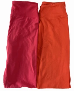 LuLaRoe Leggings Tween Lot of 2 Multicolor Solid Tween Stretch Pull On LL14E - Picture 1 of 3
