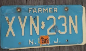 Varias placas de licencia NJ azul/crema agricultor, Constr Eq, uso agrícola - tú eliges - Imagen 1 de 6