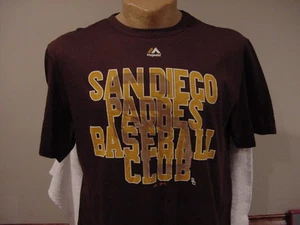 COOL San Diego Padres Men's Lg Brown Majestic Cooperstown Collection T-Shirt!! - Picture 1 of 1