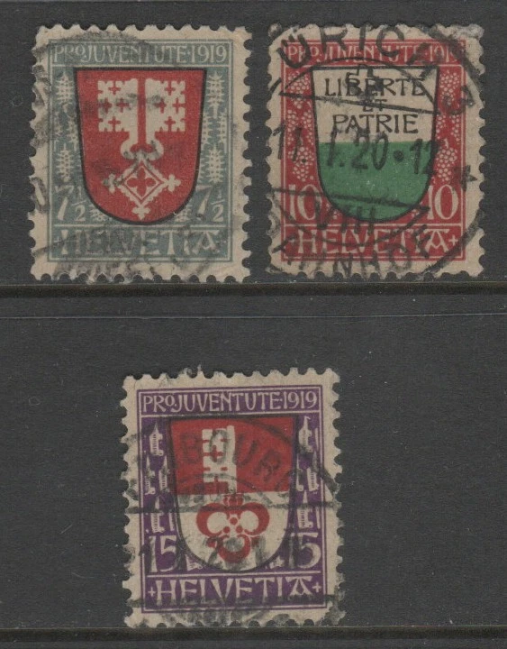 Suiza 1919 Juego Semi Postal Sc B12 - B14 Usado Cat Val $55 Foto 1 de 1