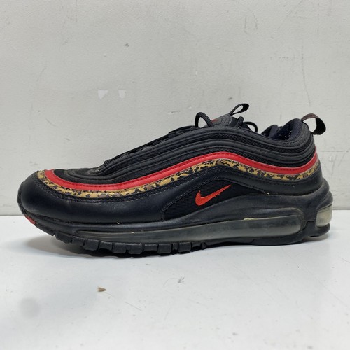 Nike Sneakers Air Max 97 Nero Rosso Stampa Leopardata Donna Taglia 8
