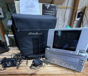 Vintage EDDIE BAUER Audiovox ME10 Working Portable VHS 5" LCD Screen, & Bag - Picture 1 of 11