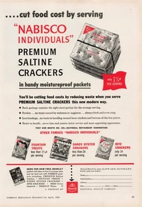 Vintage 1953 Print Ad Nabisco National Biscuit Company Premium Saltine Crackers - Bild 1 von 1