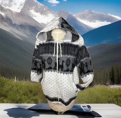 Yari Artesanias Cozy Wool Zip-Up Hoodie Jacket Size M Outdoor - Image 1 of 4