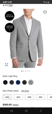 Traje de 2 piezas Kenneth Cole Reaction para hombre / nuevo con etiquetas  Foto 1 de 2