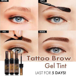 3Pcs Tattoo Brow Easy Peel off Tint Gel Eyebrow, Waterproof Gel Semi-permanent