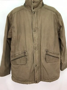 Lands End Jacket Mens Size Large 42-44 Regular Canvas Sherpa Lined Brown - Picture 1 of 13