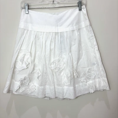 Y2K The Limited NUEVA Minifalda Plisada Blanca Mujer 0 3D Floral Cottagecore Aireada Foto 1 de 4