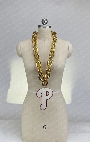New MLB Philadelphia Phillies Gold Jumbo Big Fan Chain Necklace Foam MI USA Cover