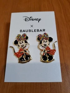 New Disney x Baublebar Minnie Mouse Enamel Dangle Collectable Earrings - Picture 1 of 2