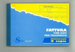 BLOCCO FATTURE con dati per trasporto, Autoricalcante 3 Copie, Mod.ZL0057 SEMPER - Foto 1 di 2