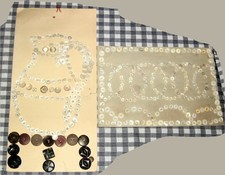 Lot 2 "Button Art" Pictures,Vintage 1950s,Creative Sewing,Jug & Design,Handcraft