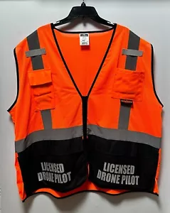 2X 3X Large VEST Licensed Drone Pilot Surveyor REFLECTIVE XXL XXXL DJI FAA DOT - Picture 1 of 2