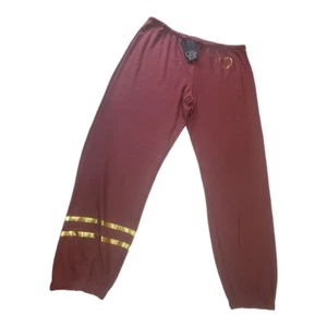 Chaser Cozy Knit Maroon Golden Heart Women's Sweatsuit Size 2X - Picture 1 of 7