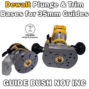 Dewalt DCW600 Compatible Plunge& Trim Base for 35mm Brass Guide Bushes -INC P&P - Picture 1 of 10